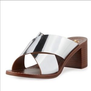 Tory Burch Silver Metallic Sandal